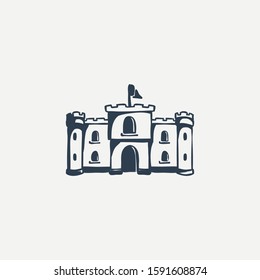 Simple castle logo design template