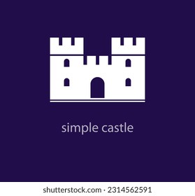 Simple castle logo design. Unique old ancient castle template. vector