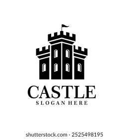 Simples castelo logotipo design vetor ilustração