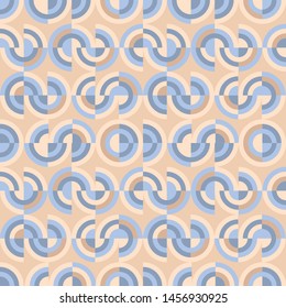 Simple casual geometric seamless pattern. Pastel blue and beige vintage vibes rapport for fabric, textile, surface. Design element for web banners, posters, cards, wallpapers, backdrops, panels 