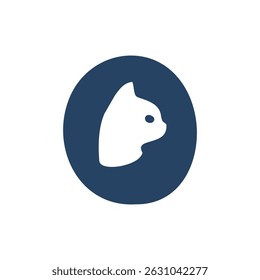 simple Cat animal with letter O logo, creative design template