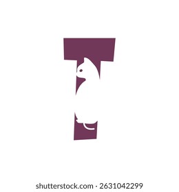animal de gato simples com letra T logotipo, modelo de design criativo