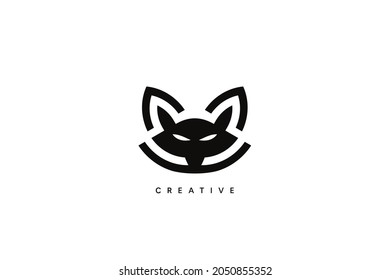 Simple Cat Avatar Logo Design. Creative vector based icon template.	