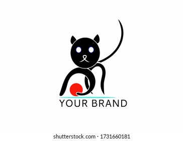 Simple cat design that can be used for sign or logo