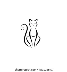 simple cat design white background