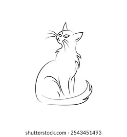 Dibujo de gato simple con un fondo blanco