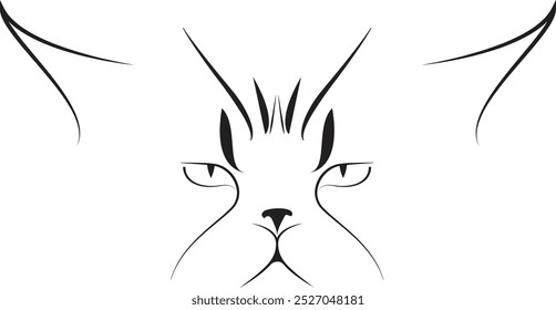 ilustração simples da face do gato .desenho da face do gato 