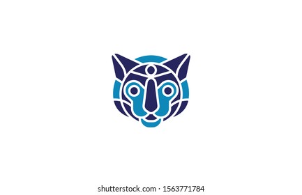 simple cat  face logo design
