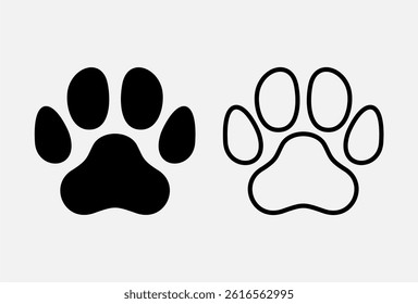 Simple cat footprint icon isolated on white background