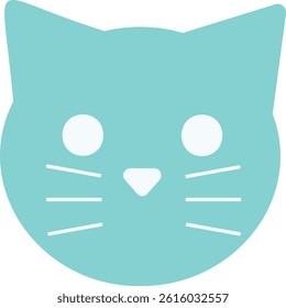 simple cat head icon-1 green