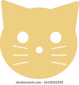 simple cat head icon-1 yellow