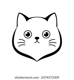 Simple cat head line art icon for your business logo.
