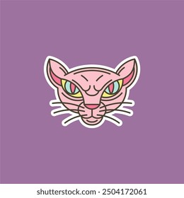 Logotipo simple de la cabeza del gato con estilo lindo
