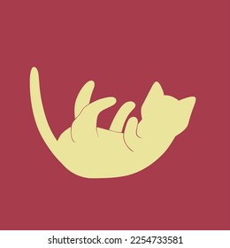simple cat illustration design, cat