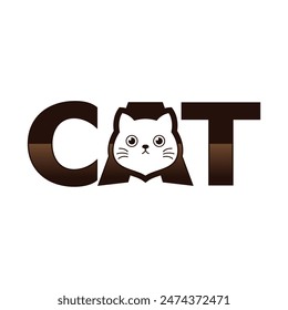 Simple cat lettering logo for animal lovers.