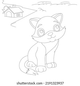 A simple cat line Art design