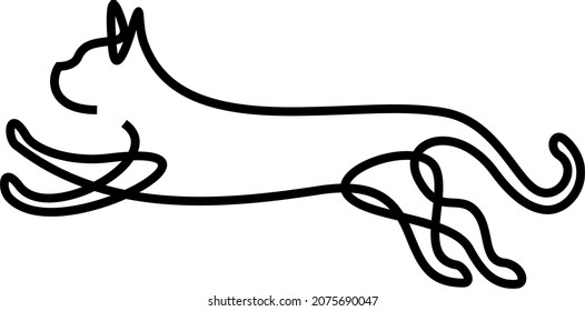 A simple cat line art vector logo. 