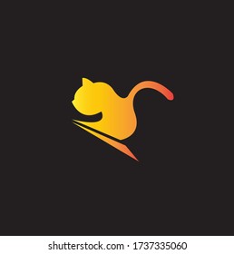 Simple cat logo design template