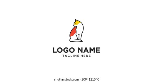simple cat logo design vector