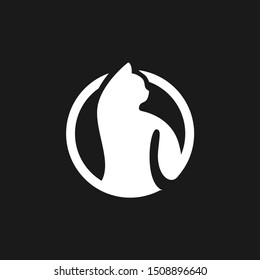 Simple Cat Logo, minimalist logo template design, Vector Illustration.