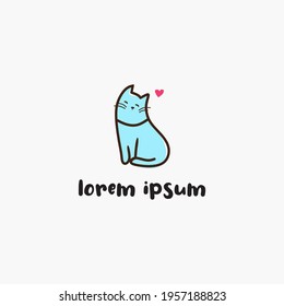 simple cat logo for petshop and pet care