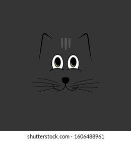Simple cat on background, vector Illustration for template design, simply cat wallpaper