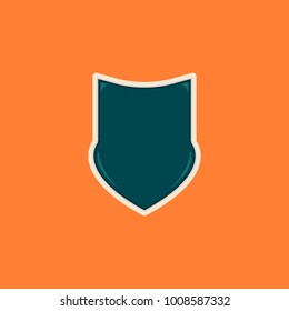 Simple cat shape glossy blank shield or badge template in vintage color vibe