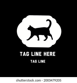 Simple cat silhouette icon logo