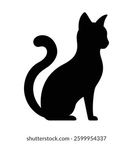 a simple cat silhouette isolated vector clip art illustration