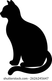 Simple cat silhouette vector design
