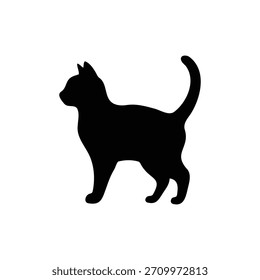 Einfache Katze Silhouette Vektor flache Illustration Design.