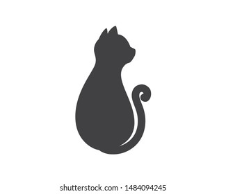 Simple Cat Silhouette Vector Illustration