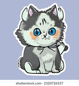 A simple cat sticker vector design