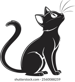 Simple Cat vector black color