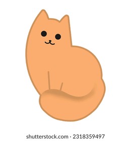 A simple cat vector illustration, this image is suitable for pet logos or product logos and companies that are concerned about pets, especially cats