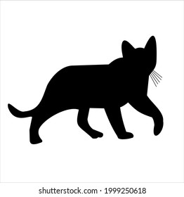 a simple cat vektor with full black color