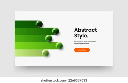 Simple catalog cover design vector concept. Modern 3D balls site screen illustration.