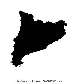 Simple Catalonia map on white background