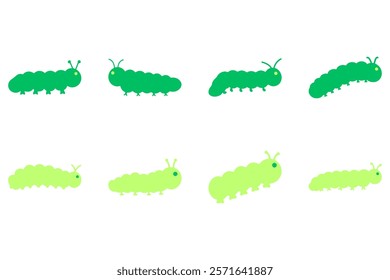 Simple Caterpillar Illustration Design Set