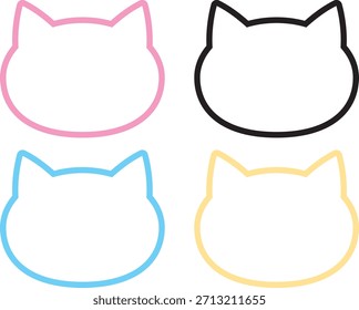 Conjunto de ilustración de marco simple en forma de gato