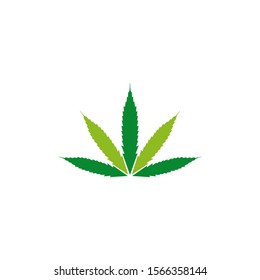 Simple CBD cannabis leaf icon logo design inspiration vector template