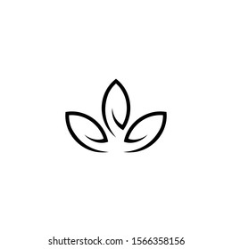 Simple CBD cannabis leaf icon logo design inspiration vector template