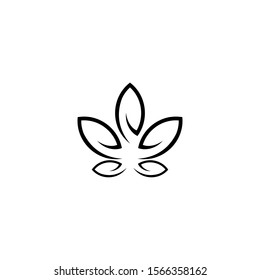 Simple CBD cannabis leaf icon logo design inspiration vector template