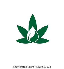 Simple CBD cannabis leaf icon logo design inspiration vector template