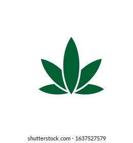Simple CBD cannabis leaf icon logo design inspiration vector template