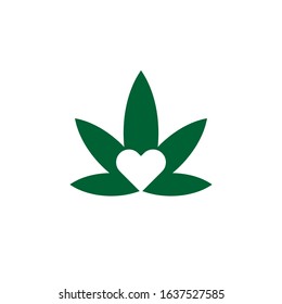 Simple CBD cannabis leaf icon logo design inspiration vector template