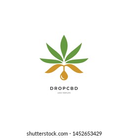 Simple CBD Oil Or Hemp Oil Logo Template