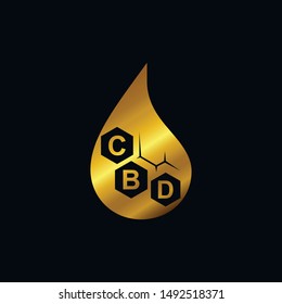 SImple CBD oil logo for a healthy cannabis products, medical and cbd industry.