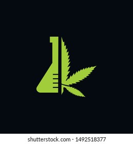 SImple CBD oil logo for a healthy cannabis products, medical and cbd industry.