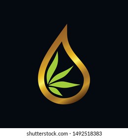 SImple CBD oil logo for a healthy cannabis products, medical and cbd industry.